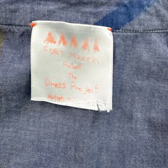 Fort Makers The Dress Project Women 8 Denim Shirt Dress Paint Splash Artsy‎ Rare - Picture 3 of 16